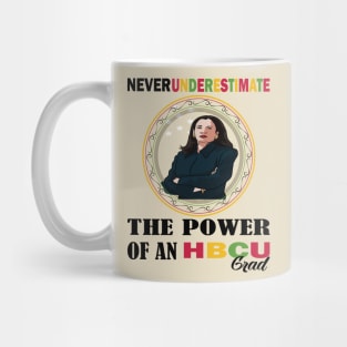 Never underestimate the power of an hbcu graduate.. black month kamala harris gift Mug